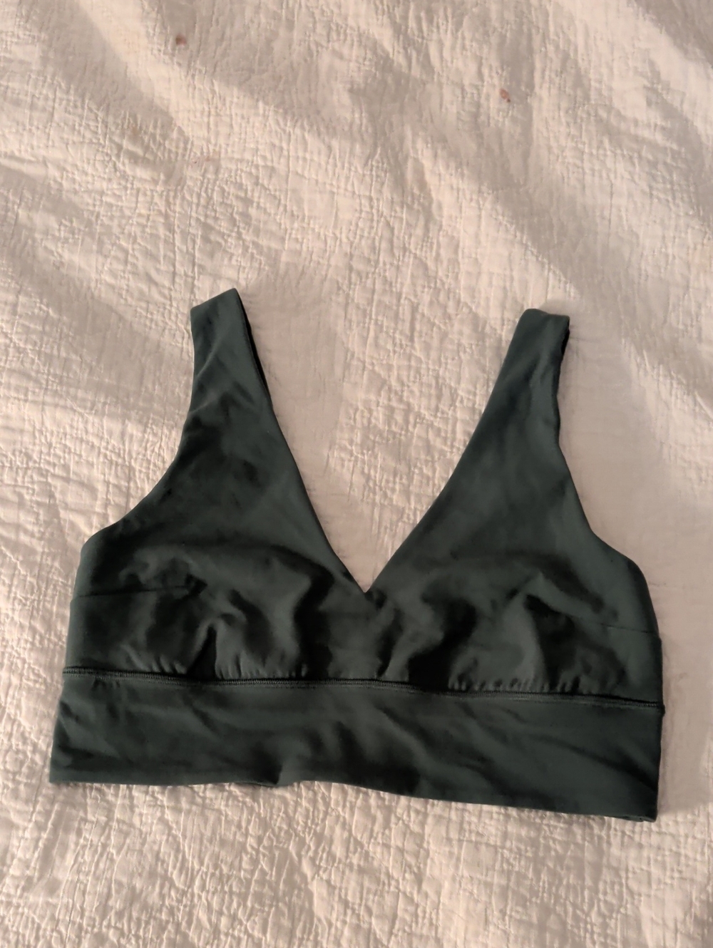 Lululemon Align V-neck Bra C-d Cup Light Support Sz12 Dark Forest